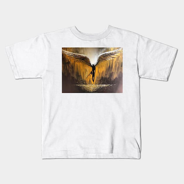 Angel with sward Kids T-Shirt by BiancaNeaguArt